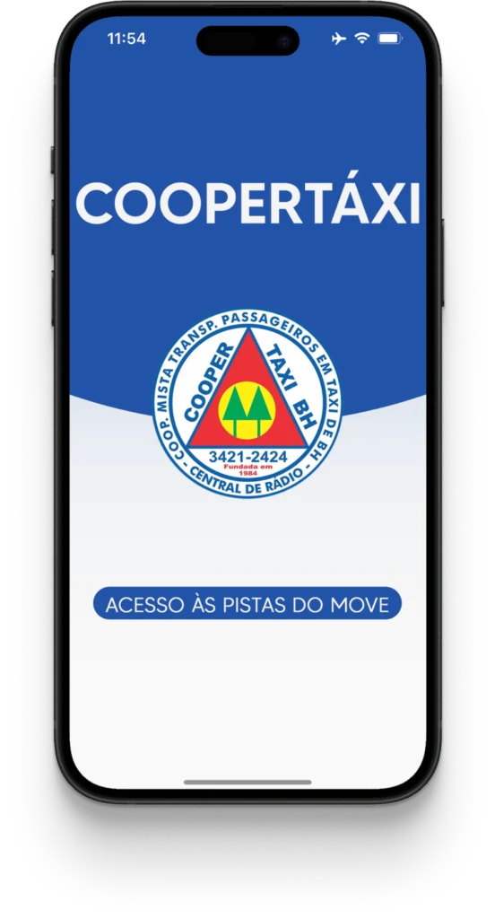 Táxi bh, aplicativo Coopertáxi